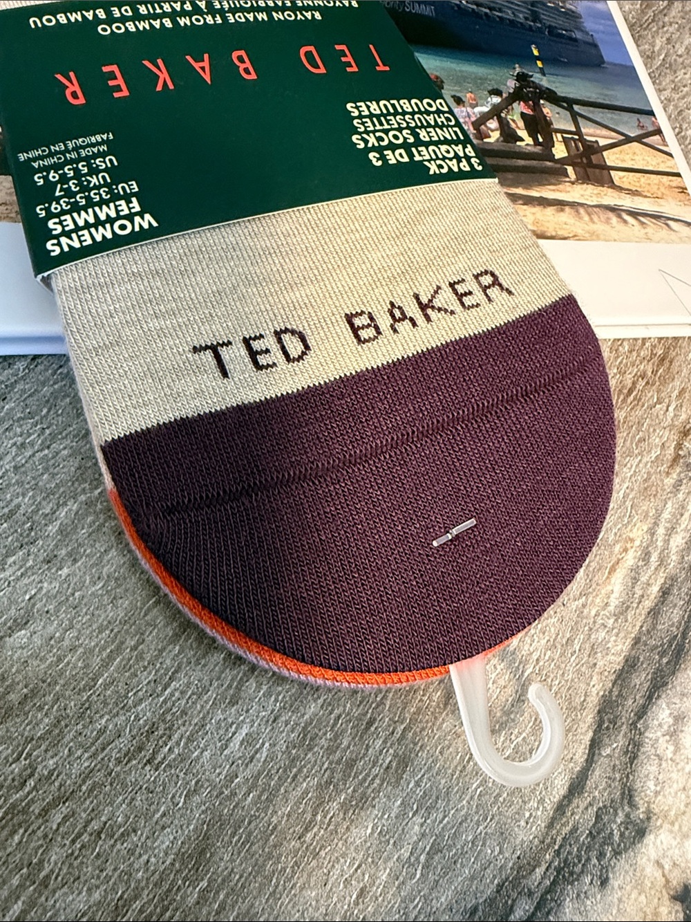 Ted Baker 3 Pairs Low-Cut Liner Socks Non Slip Grip Unisex